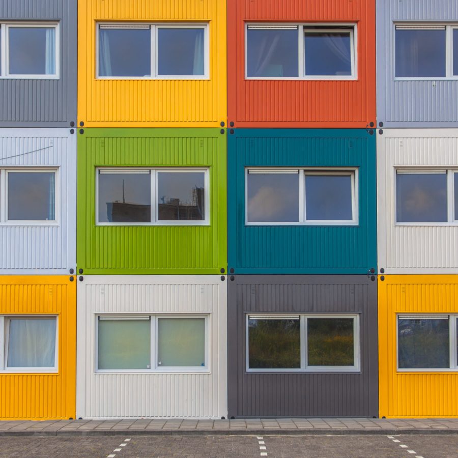 House Block Apartments in Varied Colors in Amsterdam, The Netherlands